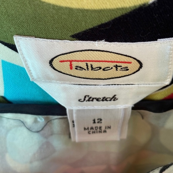 Talbots Women's Skirt Size 12 Mini Flamingo Tropical Summer Beach Cruise Stretch - Picture 3 of 7